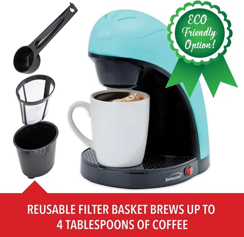 Miniatura 2 de Brentwood TS-112BL Cafetera de una sola porción con taza (azul)