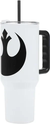 Miniatura 17 de Bioworld Grinch Grinning Face - Vaso de acero inoxidable con asa (40 onzas), color verde Grinch Sonriendo Cara