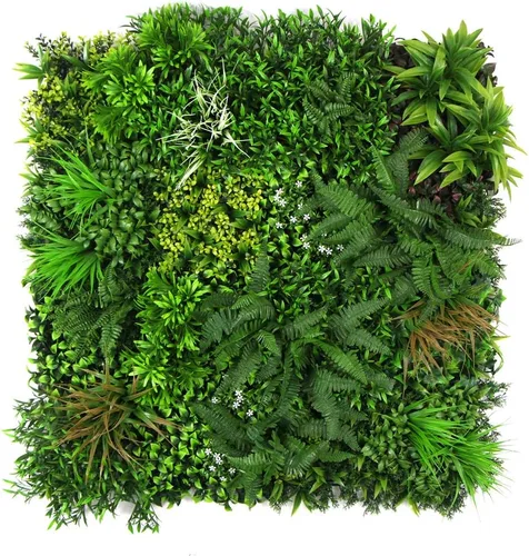 Miniatura 9 de ULAND Paneles de pared de plantas artificiales, 1 pieza de 40 x 40 pulgadas, decoración de fondo de pared de césped verde, hojas de hiedra