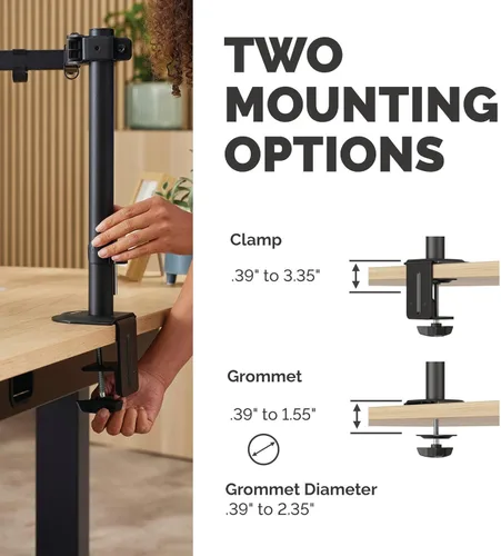 Miniatura 5 de Fellowes Brazo de monitor único ajustable para todos los días: soporta pantallas de hasta 32" con un peso de 19.84 libras, inclinación, giro, giro