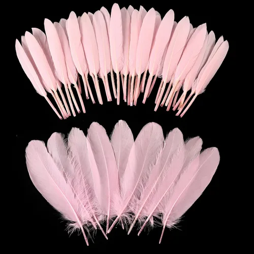 Miniatura 14 de iHUFeather 270 plumas de ganso azul aguamarina para manualidades, 2 estilos de 4 a 7 pulgadas, plumas naturales a granel para bricolaje, cosplay