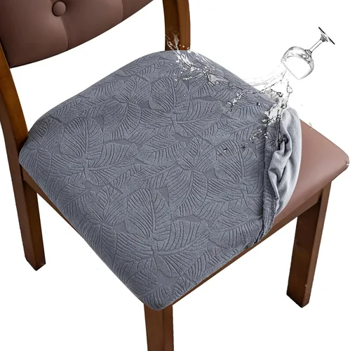 Miniatura 15 de Funda de asiento impermeable para silla de comedor, fundas de asiento lavables para sillas de cocina (negro, 4 piezas)