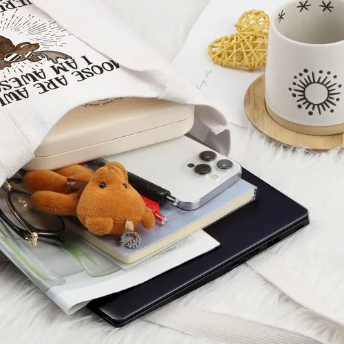Miniatura 4 de LEVLO Bolsa de maquillaje cosmético de alce - Bolsa con cremallera para fanáticos de alce, Bolso con texto "I Am a Moose