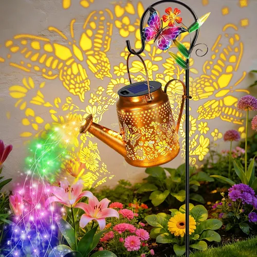 Miniatura 15 de YITING - 10 hebras de 200 luces LED solares parpadeantes de luciérnaga impermeables (sin regadera), 8 modos de luces de hadas estrelladas, luces