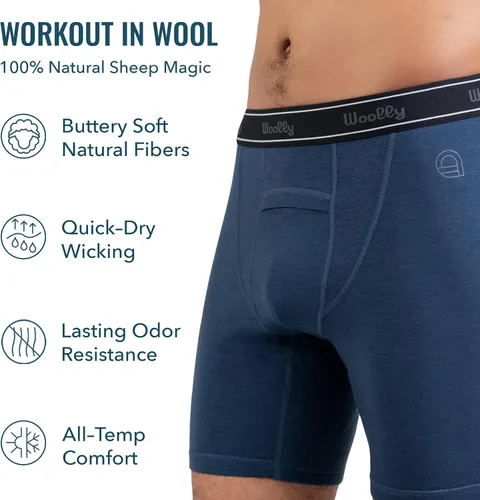 Miniatura 3 de Premium Wicking Merino Wool Workout Boxer Brief
