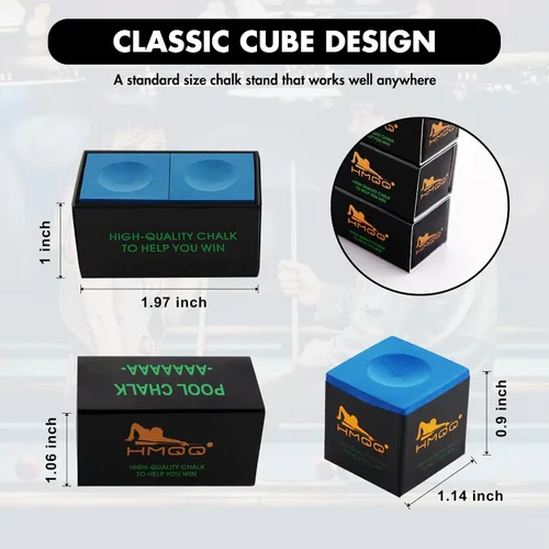 Miniatura 2 de HMQQ Nano Technology Tiza para Taco de Billar – Tiza de Billar Profesional para Torneos, Alto Rendimiento, Baja Desviación, Duradera, Reduce