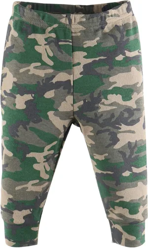 Miniatura 3 de The Peanutshell Pantalones de bebé de camuflaje y dinosaurio para niños paquete de 5 unidades tallas de recién nacidos hasta 24 meses forro polar