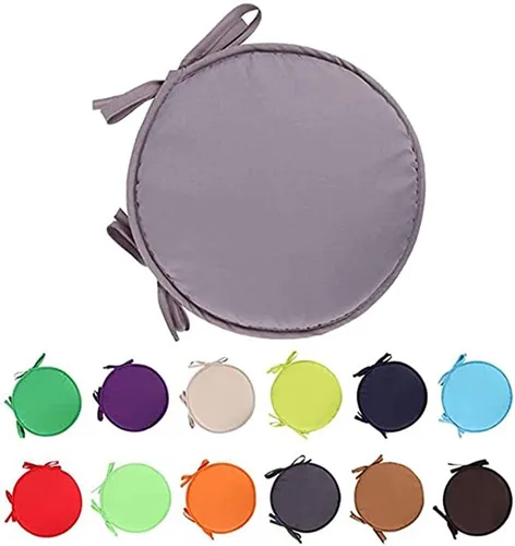 Miniatura 4 de Cojines de asiento redondos para interiores y exteriores, cojines de asiento para jardín, patio, hogar, diámetro 15.0 in (2 unidades, beige)