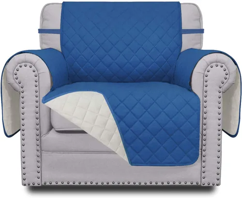 Miniatura 124 de Easy-Going - Funda para sofá, futón y sillón sin reposabrazos, reversible, resistente al agua, para mascotas y niños (azul oscuro/azul claro)