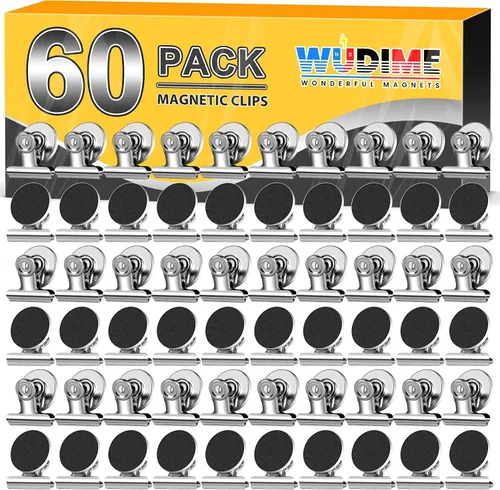 Miniatura 20 de 20 unidades de clips magnéticos, imanes para nevera, imanes para refrigerador, clips magnéticos negros para pizarra, imanes de clip