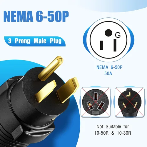 Miniatura 3 de Kanayu Adaptador de Secadora de 30 Amperios Compatible con Nema 6-50p a 10-30r Adaptador de Enchufe Macho de 3 Clavijas a Receptáculo Hembra de 3