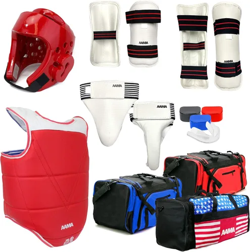 Miniatura 11 de AAMA Juego completo de equipos de protección de combate de Taekwondo - Personalizable
