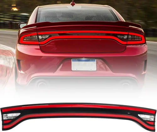 FIONE Luz trasera central trasera para Dodge Charger 2015-2024, lente roja, montaje de lámpara de luz LED de respaldo de compuerta trasera Lado