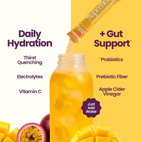 Miniatura 3 de Blume SuperBelly - Salud intestinal + hidratación, probióticos diarios sin azúcar, fibra prebiótica y electrolitos en polvo para apoyo a
