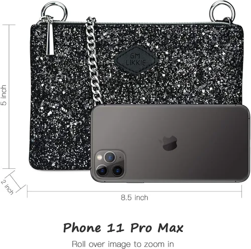 Miniatura 4 de GM LIKKIE - Bolso de mano cruzado para mujer bolso de noche con purpurina y lentejuelas para fiesta