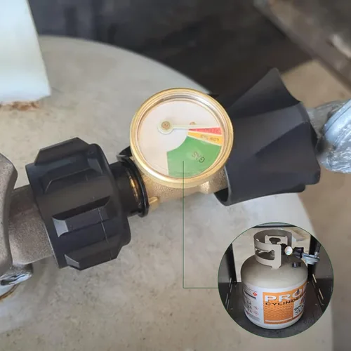 Miniatura 8 de Indicador de nivel de tanque de propano, paquete de 2 medidores de gas propano para tanque de propano LP de 5 libras a 40 libras con QCC1/tipo