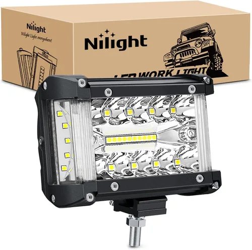 Miniatura 16 de Nilight Barra de Luz Lateral de Disparo 2 PCS 4.3 Pulgadas Triple Fila Combo Spot Flood para Iluminación de Trabajo de Conducción Todoterreno