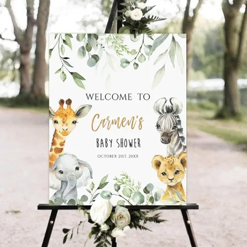 Miniatura 17 de Generic Greenery - Letrero personalizado para baby shower, 12 x 18 pulgadas, plástico, resistente a la intemperie y a la decoloración, letrero
