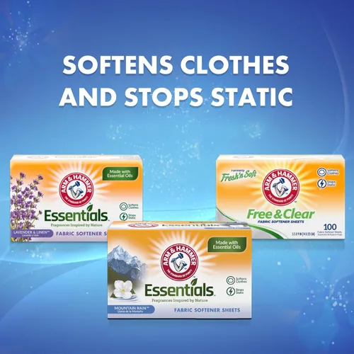 Miniatura 4 de ARM & HAMMER Hojas suavizantes de tela, lluvia de montaña 144ct