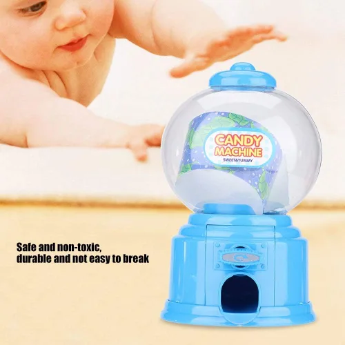 Miniatura 5 de Fdit Máquina portátil de caramelo para niños Mini dispensador de bolas de goma de plástico Regalo de jardín de infantes (azul)