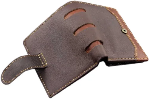 Miniatura 45 de Hombres Cool Eagle Wolf Caballo Totem Cuero Vaca Vertical Cartera Cremallera Multi-tarjeta Titular, Tótem de caballo, Minimalista