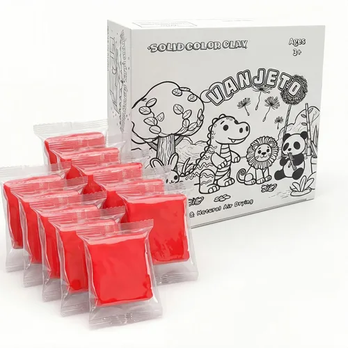Arcilla para modelar para niños, arcilla mágica VANJETO para niños secado al aire, arcilla súper suave para bricolaje Slime, arcilla de modelado Rojo