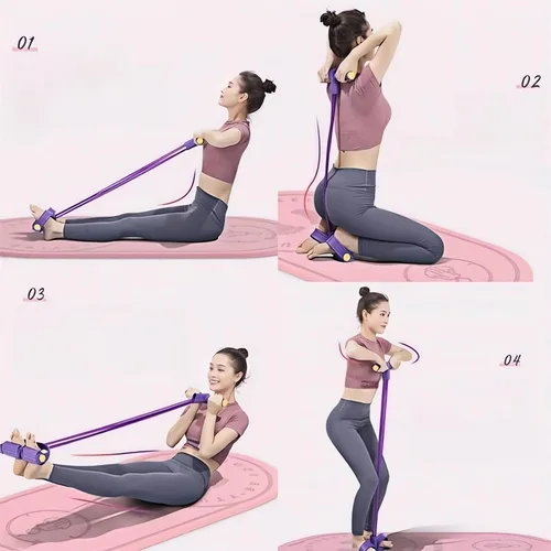 Miniatura 4 de 21 Bandas de Resistencia para Fitness - 4 Tubo Pedal Tirador de Tobillo - 2023 Nuevo Juego de Bandas Elásticas para Sentadillas y Estiramiento