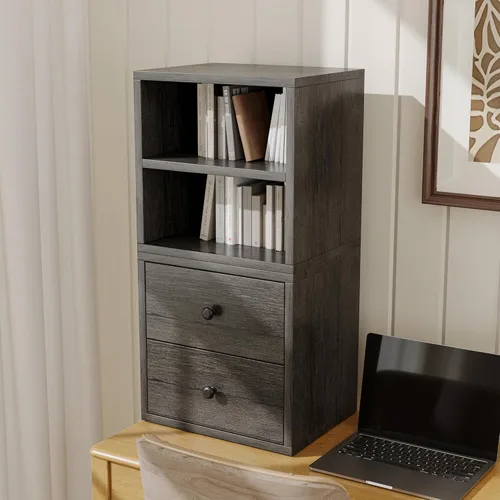 Miniatura 6 de FUSUNBAO Organizador Mágico de Almacenamiento en Cubos DIY Apilables para Casa, Libros, Ropa, Juguetes - Sistema de Almacenamiento Modular de Roble