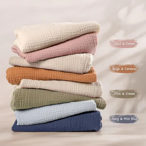 Miniatura 13 de lulumoon Sábanas de muselina para moisés para bebé: sábanas ajustables suaves para moisés de cabecera para niños y niñas Oliva y Crema