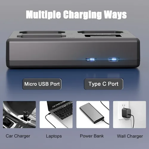 Miniatura 6 de JYJZPB Paquete de 3 baterías NP-FZ100 y cargador de batería triple Capacidad de 2280 mAh cada paquete, para cámaras Sony A7III A7IV A7R III A9