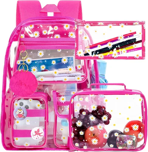 Miniatura 19 de Mochila transparente, resistente bolsa transparente para mujeres y hombres Heavy Duty