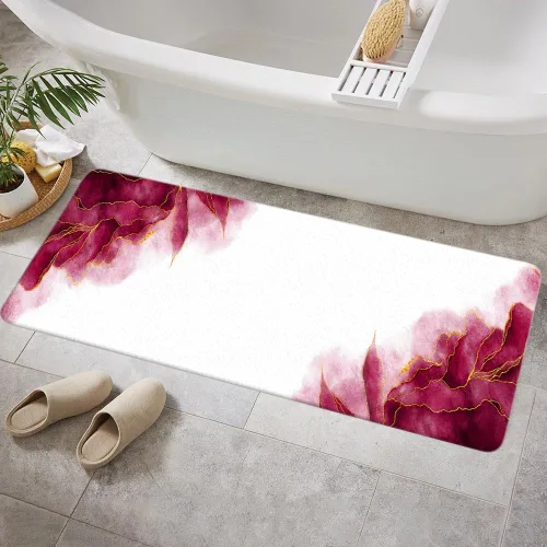 Miniatura 26 de Tapetes de baño de mármol verde y dorado para baño, de franela verde oliva esmeralda oscuro, tapete de baño para ducha, antideslizante, moderno