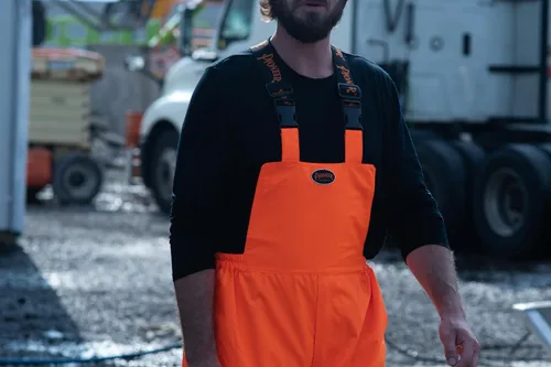 Miniatura 11 de Pioneer Hi Vis Ripstop - Pantalones con peto impermeables para hombre, pantalones reflectantes de seguridad para lluvia