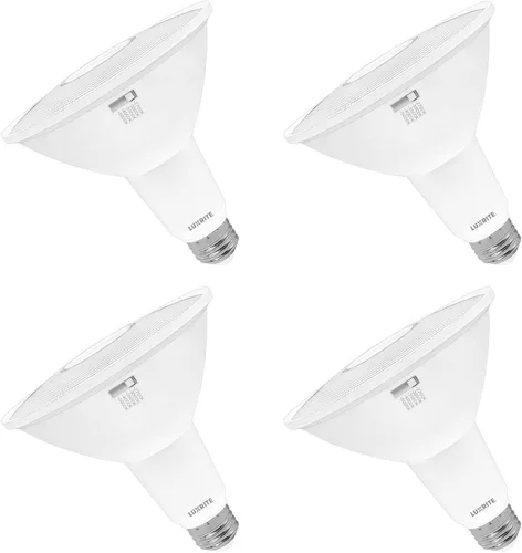 LUXRITE PAR38 Foco LED de inundación, equivalente a 90 W, 5 colores seleccionables 2700K-5000K, 1200 lúmenes, 13 W, foco LED regulable,