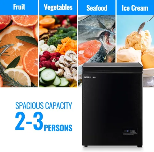 Miniatura 2 de Mini Congelador de Cofre Compacto Máquina de Congelación Profunda con Control Electrónico de Temperatura (Preciso a 1 ℉) Congelador Pequeño