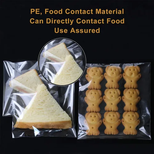 Miniatura 6 de NEOACT 400 bolsas de celofán resellables transparentes de 4 x 4.73 pulgadas, buenas para panadería, velas, jabón, bolsas de polietileno para galletas