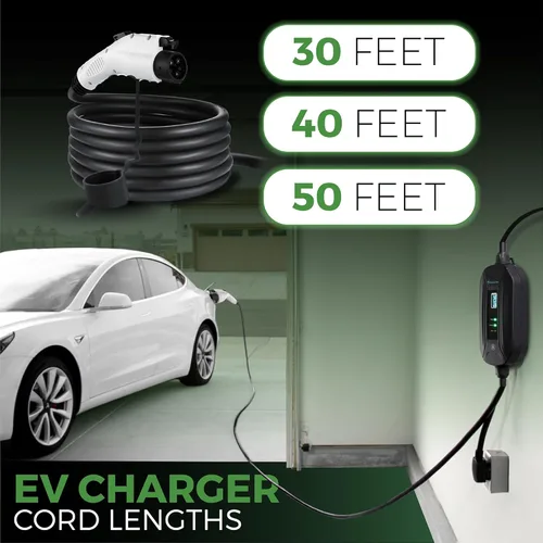 Miniatura 3 de PRIMECOM.TECH Nivel 2 24Amp Vehículo Eléctrico (EV) Cargador Amperaje Ajustable: 10A-16A-24A (30 Pies, 10-30P)
