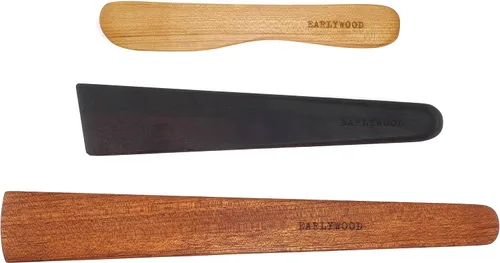 Miniatura 9 de Juego de utensilios de cocina de madera de 3 piezas, viene con una espátula de madera fina, agitador raspador de hierro fundido de madera y espátula