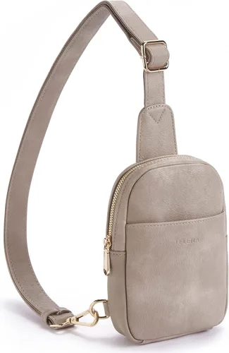Miniatura 36 de Telena Riñonera pequeña para mujer, de cuero, cangureras, bolsa de pecho para mujer