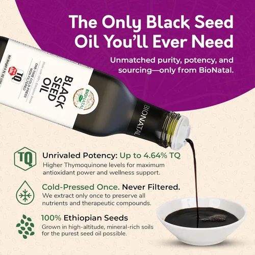 Miniatura 4 de Aceite de semilla negra etíope BioNatal 5 oz de vidrio – Nigella sativa prensado en frío que produce aceite de semilla negra de comino, sin refinar