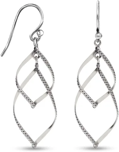 Charmsy - Aretes colgantes de plata de ley 925 con doble torsión infinita para mujer Lazos lineales de marquesa clásica gota de infinito