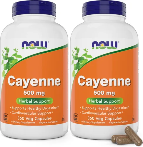 Miniatura 10 de NOW Foods Suplementos, Cayenne (Capsicum annuum) 500 mg, Apoyo a base de hierbas, 100 cápsulas vegetales