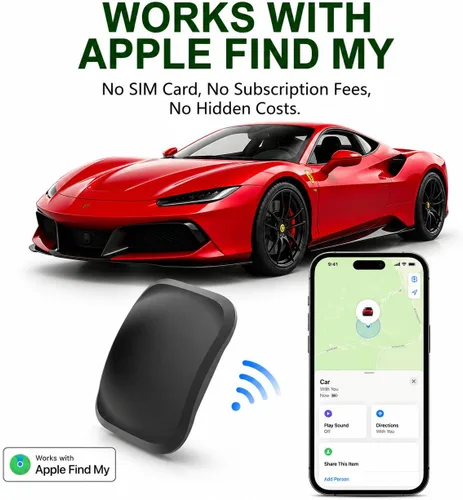 Miniatura 2 de Rastreador GPS para vehículos, solo iOS magnético impermeable rastreador de coche, sin tarifa mensual, mini rastreador GPS portátil