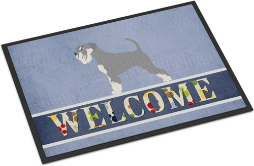 Miniatura 163 de Caroline's Treasures BB8321JMAT - Felpudo de bienvenida Berger Picard de 24 x 36 pulgadas, tapete azul para puerta delantera, para interiores