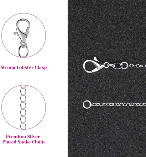 Miniatura 3 de selizo Paquete de 30 cadenas para hacer joyas, cadenas de collar chapadas en plata a granel para hacer collares, joyas, 0.047 in (24 pulgadas)