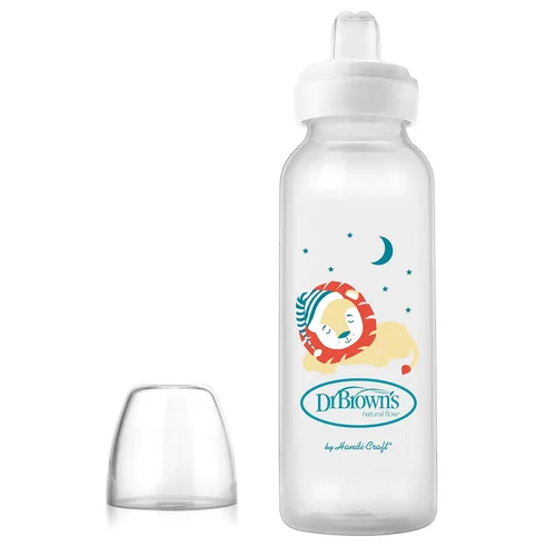 Miniatura 13 de Dr. Brown's Milestones - Botella estrecha para sorber con pico blando 100% de silicona, 8 onzas/250mL, a partir de 6 meses, Fox & Lion, paquete de 2