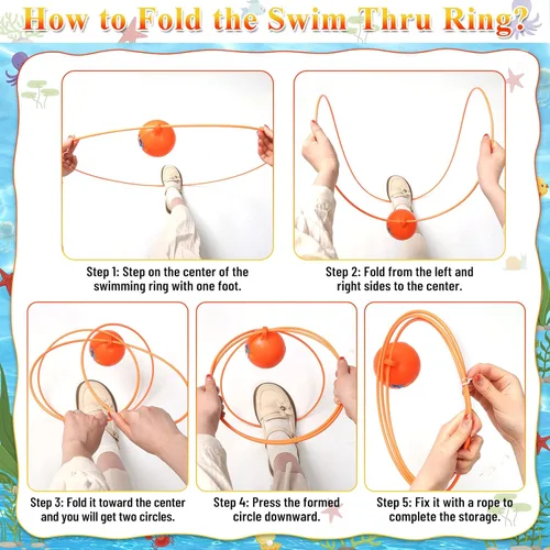 Miniatura 7 de Cludoo 23 piezas de juguetes de piscina para niños, anillos de natación sin estabilidad de montaje, juguetes de buceo en piscina para 3, 4, 5, 6, 7