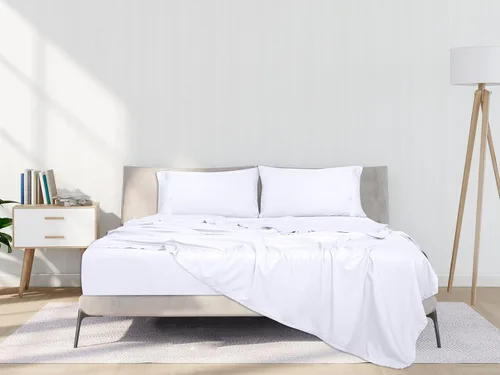 Miniatura 41 de ROYALE LINENS Juego de sábanas Cal King de 4 piezas, ropa de cama de microfibra suave cepillada de 1800 hilos, 1 sábana bajera, 1 sábana encimera, 2