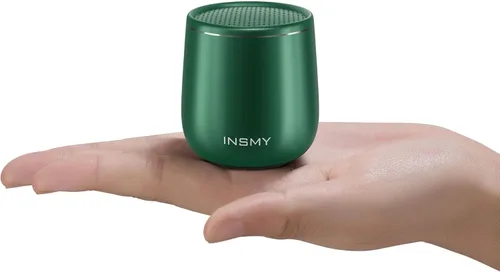 INSMY Pequeño altavoz Bluetooth, mini altavoz inalámbrico portátil impermeable, emparejamiento estéreo de audio rico en graves intensos, tamaño de