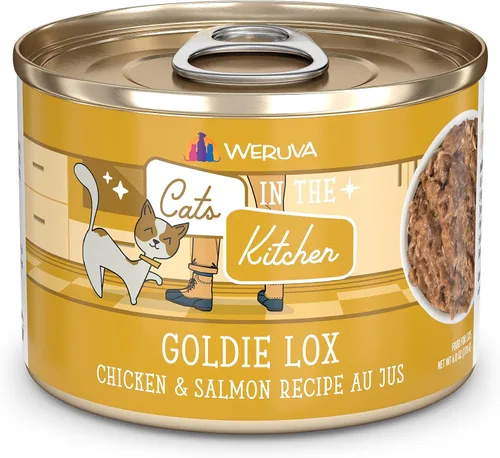Miniatura 22 de Weruva Cats in The Kitchen, Kitty Gone Wild with Wild Salmon Au Jus - Alimento para gatos, lata de 6 onzas (paquete de 24)